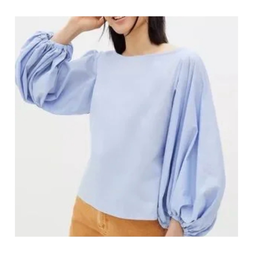 NWOT Anthropologie Margo Baridon Chambray Top in Sky  Size Small